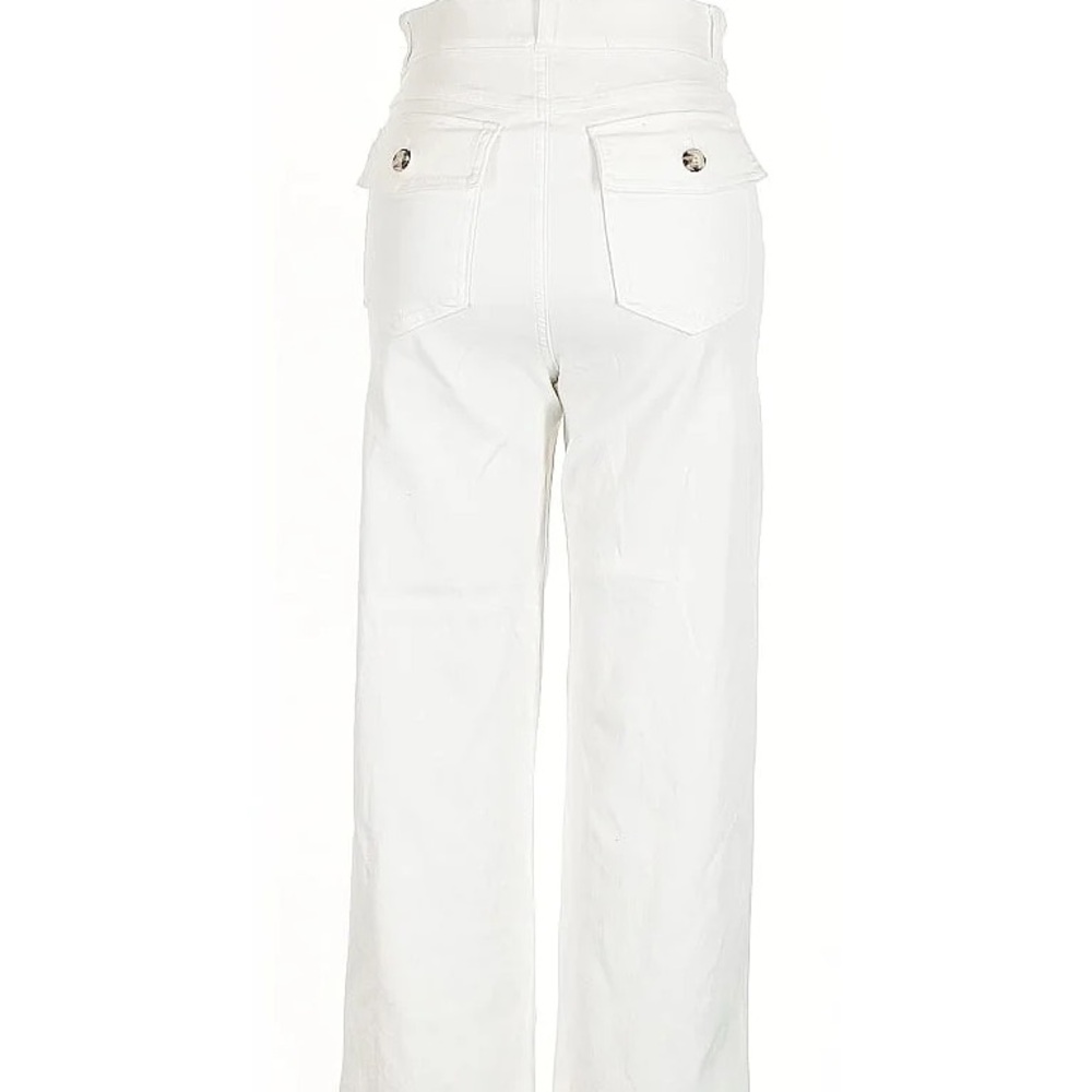 SPANX White High-Rise Wide-Leg Jeans with Flap Back Pockets